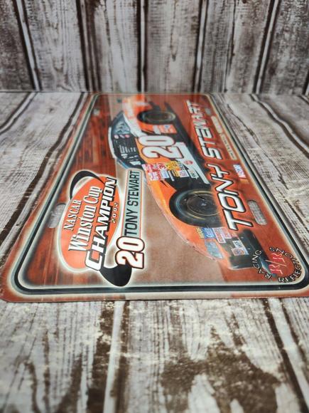 2002 Tony Stewart Winston Cup Champion Booster License Plate Nascar 20 Steel - Picture 7 of 9